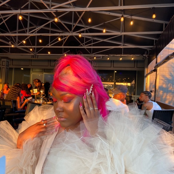 Tan Tulle Sleeve Blouse - Picture 3 of 4